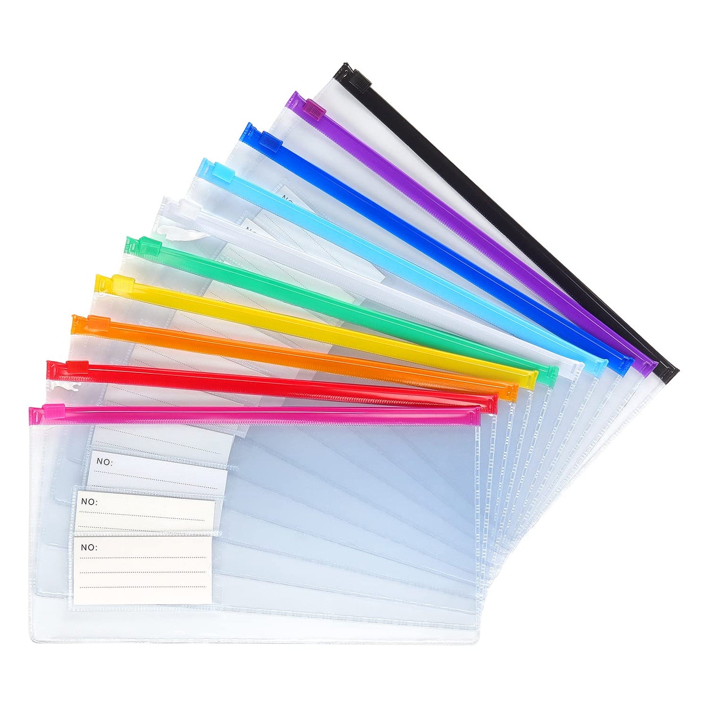 Tamaki 10 Pack Plastic Envelope, Files Zipper Folders, 13 x 9.25 Inch | Poly Zip Envelop A4 Size/Letter Size