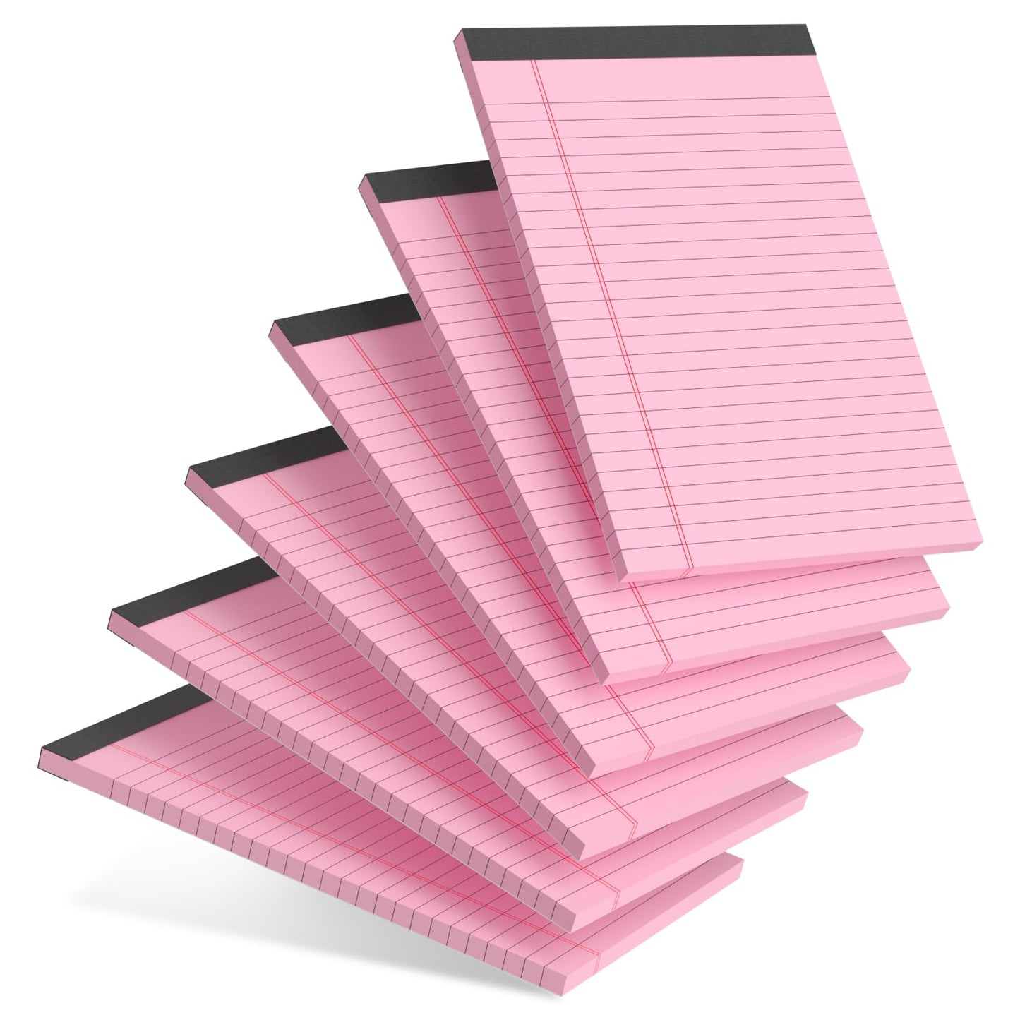 AILZFEI 6pcs Small Note Pad 5x8 College Ruled Pink Legal Pads Paper Notepads 6 Pack Study Back Writing Pads 5 x 8 Legal Pads Perforated Narrow Ruled Pads of Paper Pink