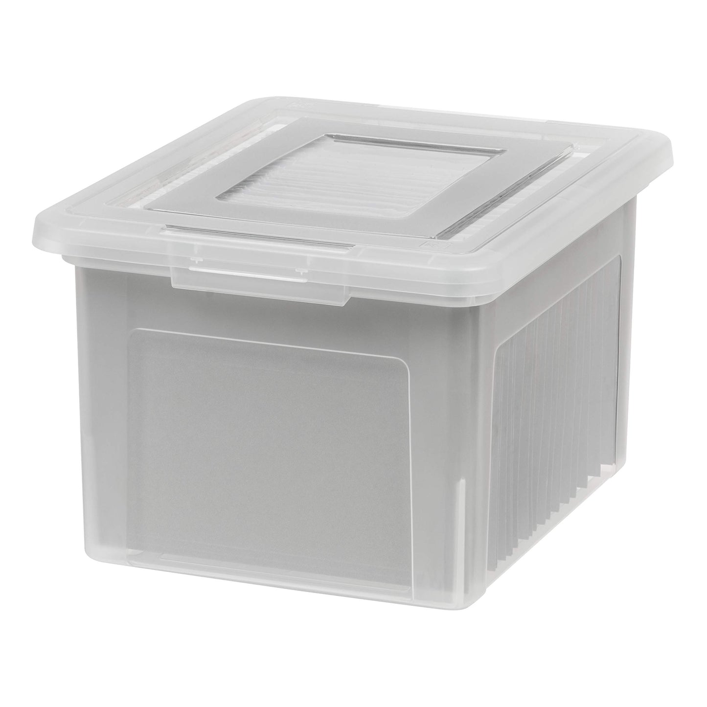 IRIS USA 35 Qt. Letter/Legal File Box with Latching Lid, Clear | Protect important documents, letter and legal files with secure storage for home offices, moving, and long-term organization