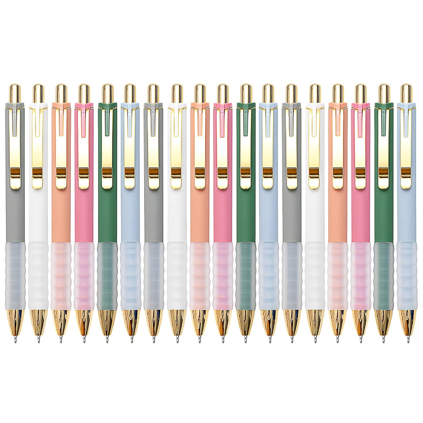 Linbsunne Ballpoint Pens Black Medium Point 1mm Pen with Super Soft Grip Ball Point Pen for Men Women Retractable Pens (gold-12 pcs)