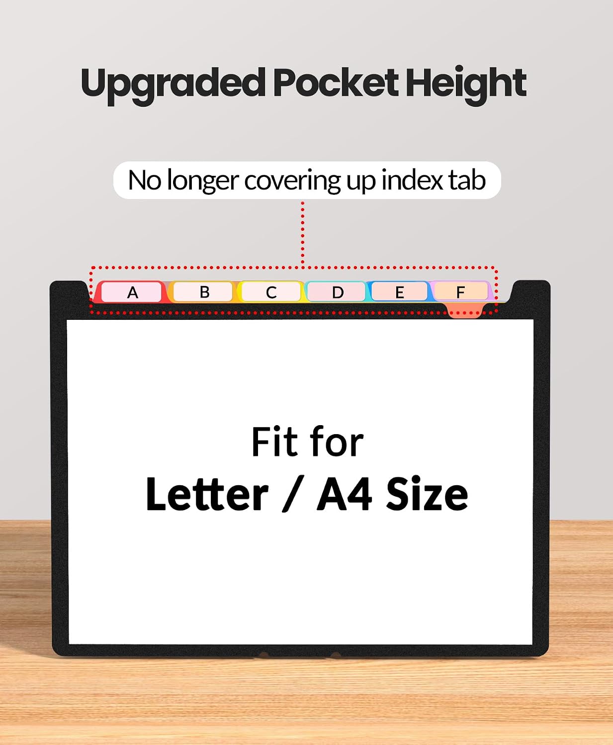 Sooez Accordion File Organizer, 26-Pocket Expanding File Folder Letter Size | A-Z Tabs, Deeper 26-Pocket Keep Index Tabs Visible, Thicken, Bill Tax Receipt Document Organizer Storage, Home Office School