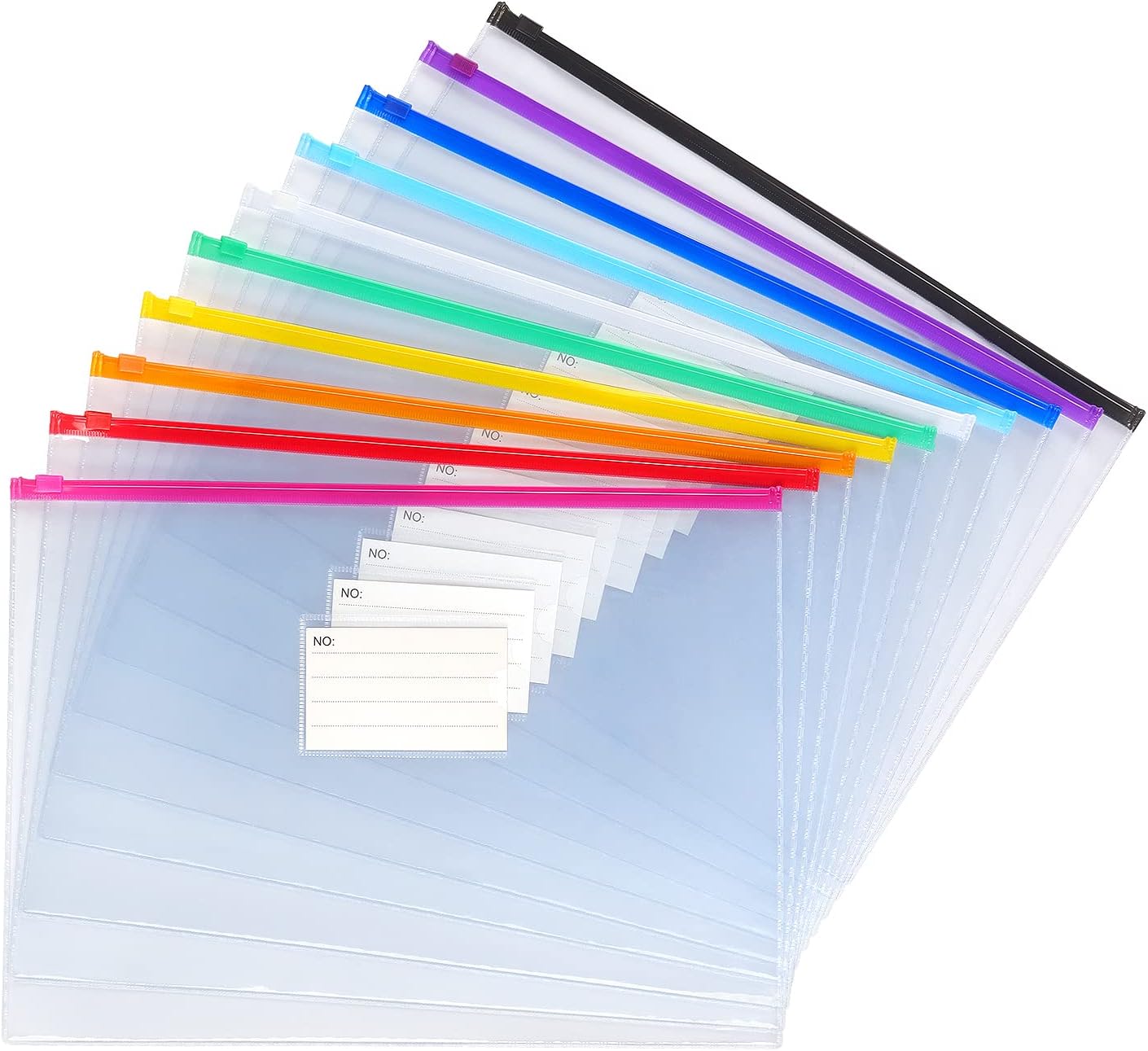 Tamaki 10 Pack Plastic Envelope, Files Zipper Folders, 13 x 9.25 Inch | Poly Zip Envelop A4 Size/Letter Size