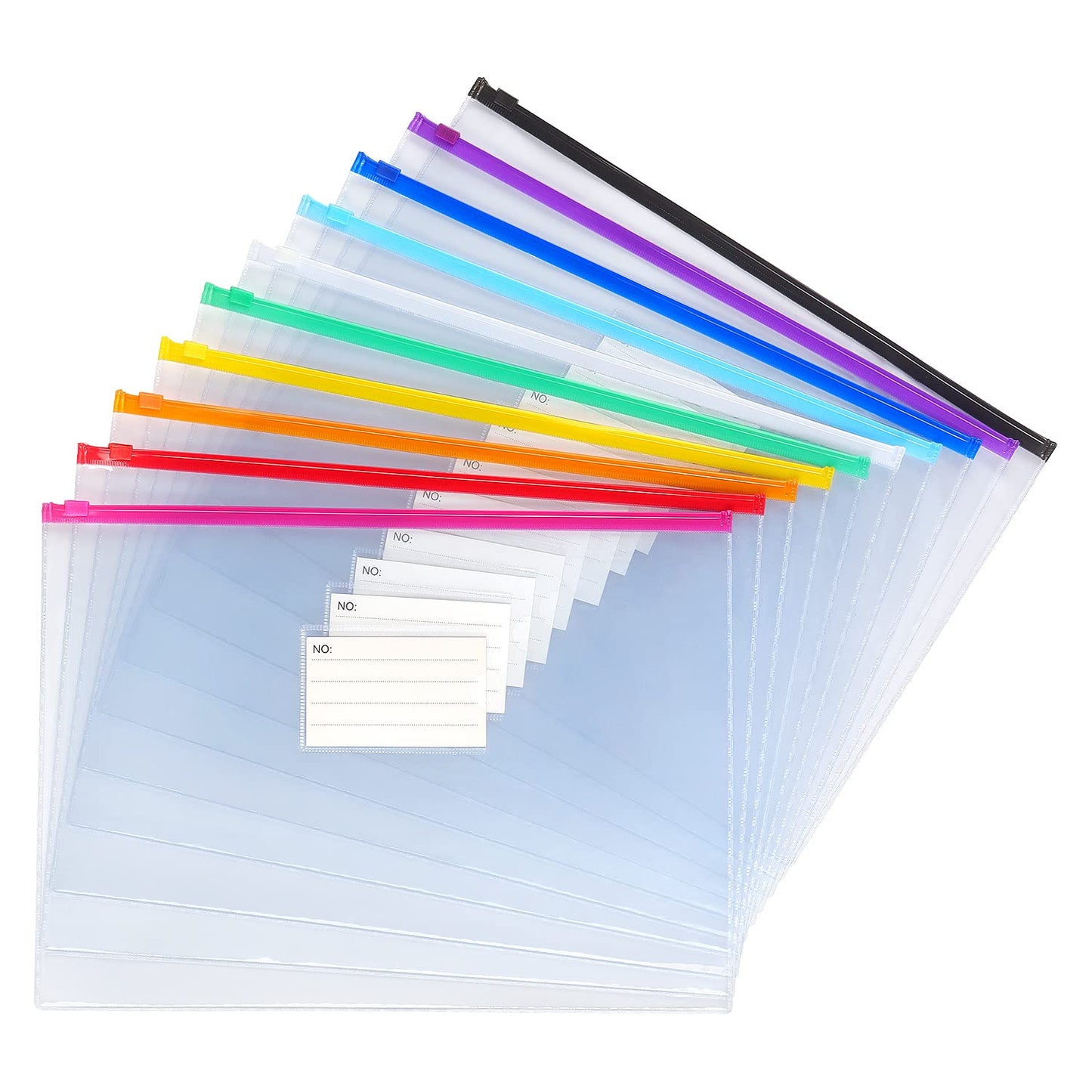 Tamaki 10 Pack Plastic Envelope, Files Zipper Folders, 13 x 9.25 Inch | Poly Zip Envelop A4 Size/Letter Size