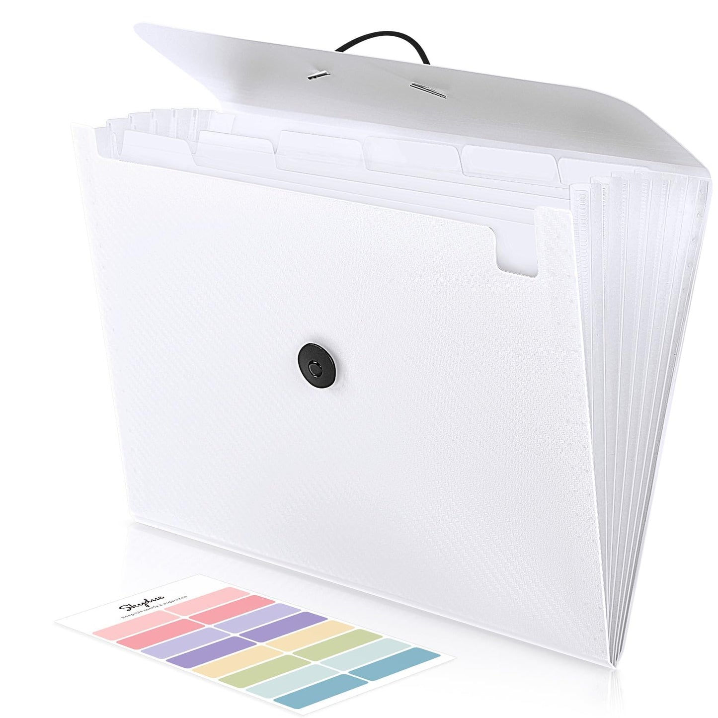 SKYDUE Accordion File Organizer, Expanding File Folder with 7 Pockets, Portable Receipt Paper Bill Document Organizer, Letter/A4 Size Filing Folder School Office Supplies, Black