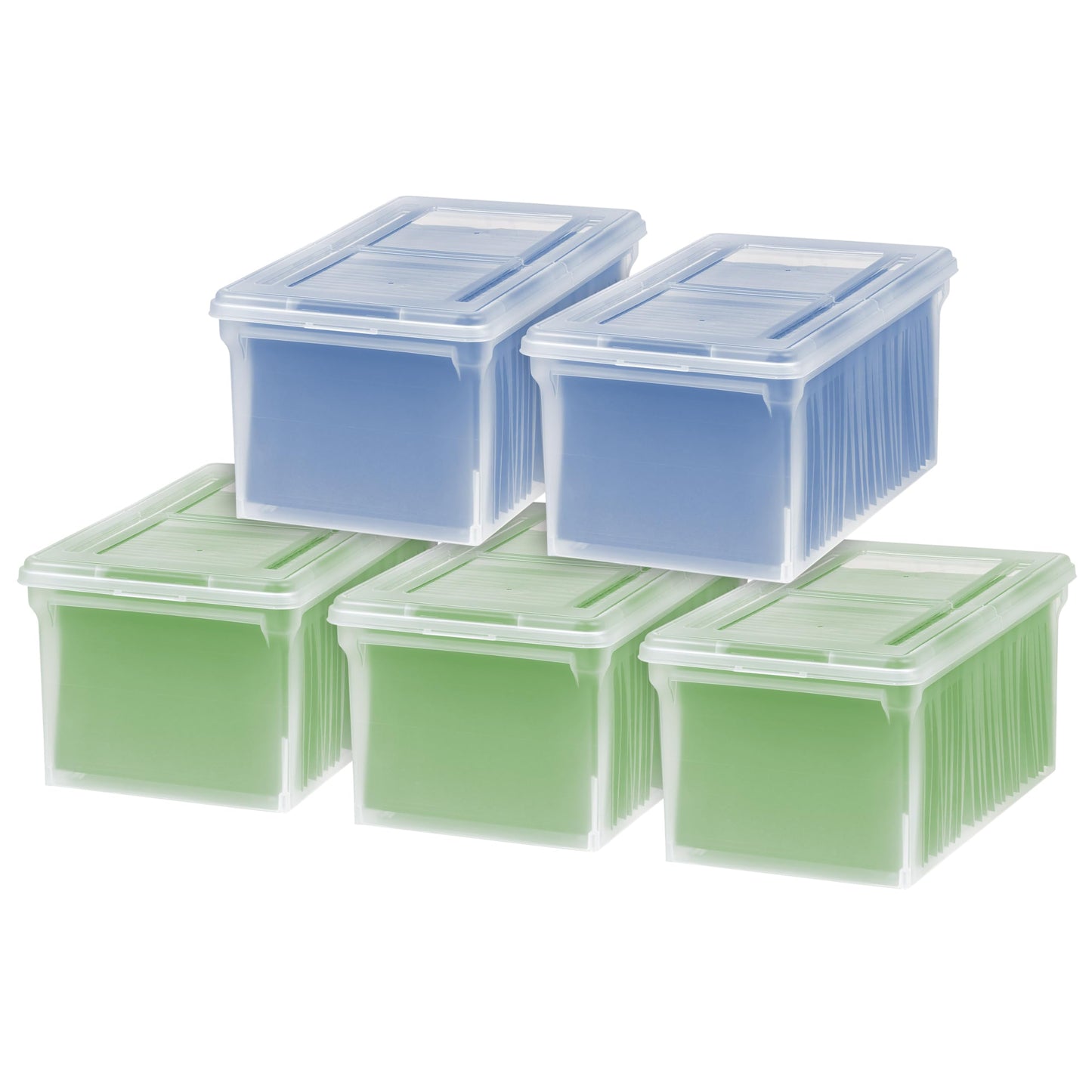 IRIS USA WeatherPro File Box Organizer, Letter/Legal, 32 Qt. Clear | Protect files and paperwork with a durable design featuring secure closure and convenient organization