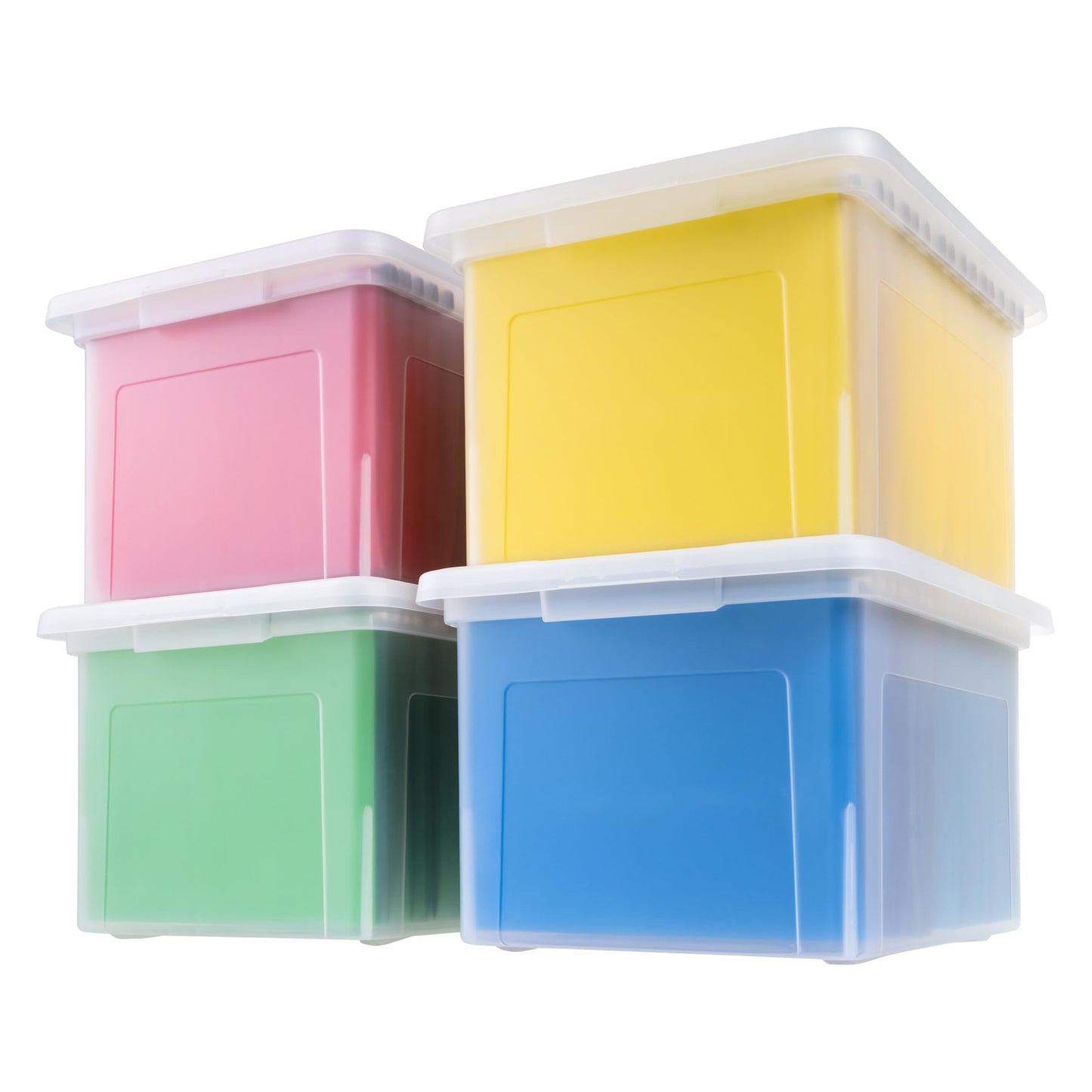 IRIS USA 4-Pack 35 Qt. Letter/Legal File Box with Latching Lid, Black | Protect important documents, letter and legal files with secure storage for home offices, moving, and long-term organization