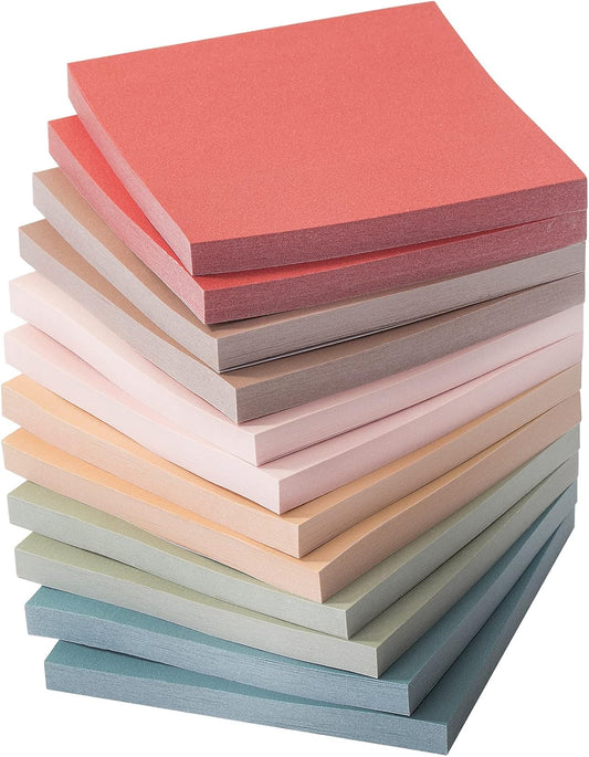 Mr. Pen- Sticky Notes, 3"x3", 12 Pads, 600 Sheets, Vintage Colors | Sticky Notes Bulk, Self-Stick Note Pads, Perfect for Office, School, Home, Study & Organization