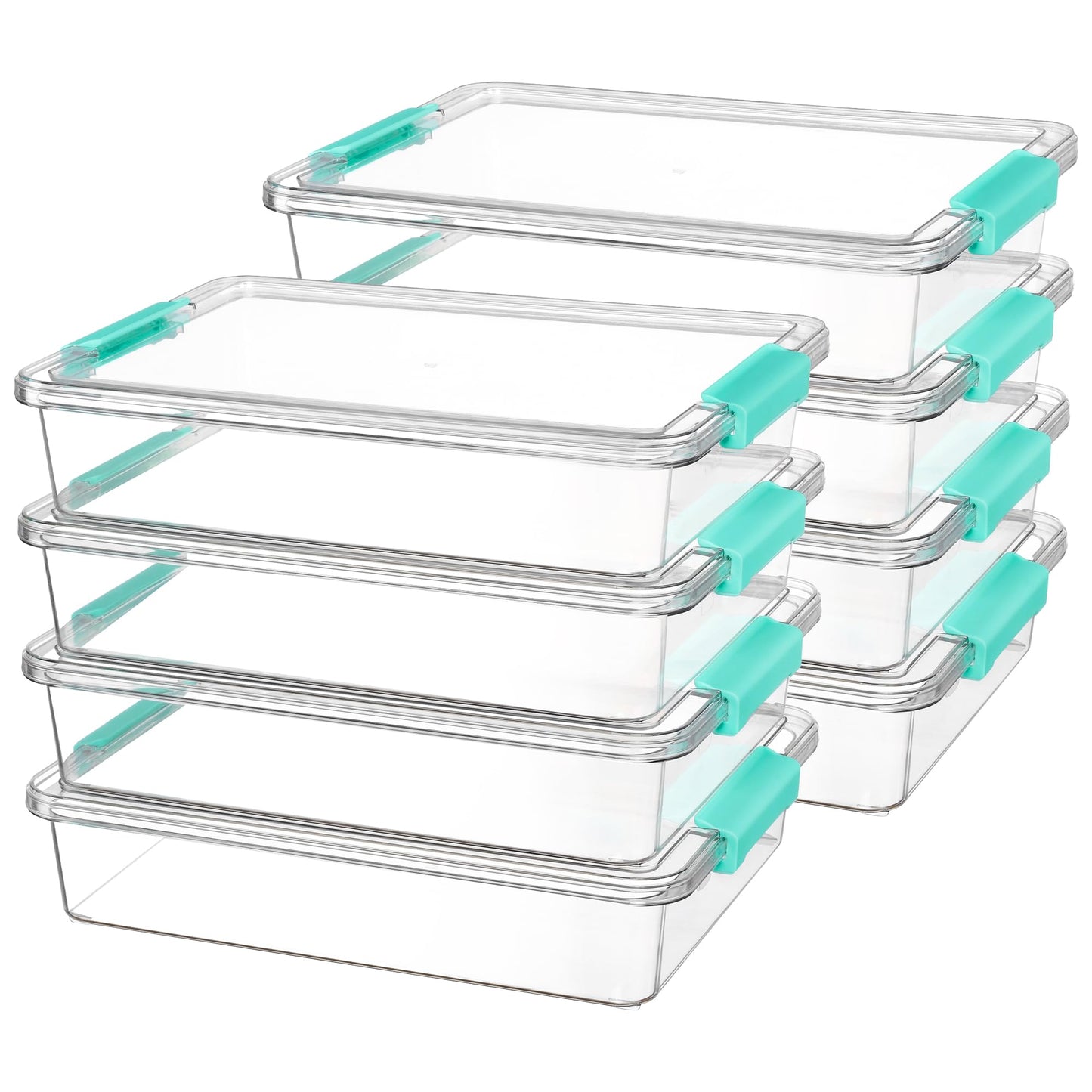 Vtopmart 4 Pack 6 Qt Plastic Storage Bins with Lids, Clear Sensory Bins | Stackable Containers for Organizing School & Office Supplies, Arts & Crafts Organizers and Storage for Home, Craft Room