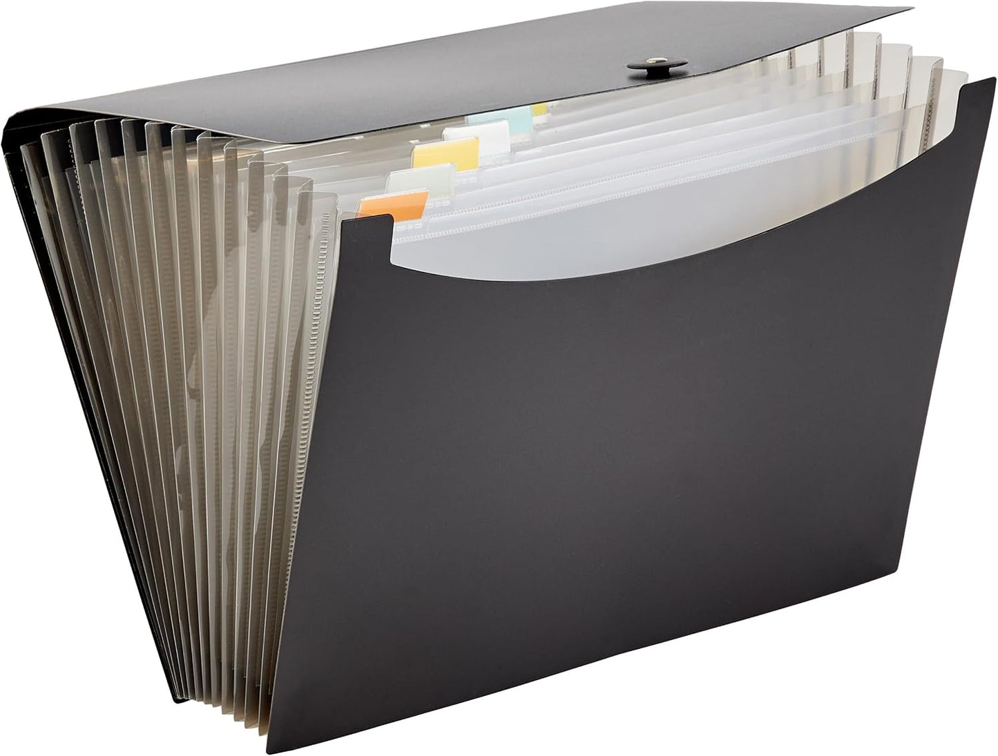Amazon Basics Expanding Organizer File Folder for Documents, Letter Size, 13 Pockets, Waterproof, Black & Gray, 2-Pack