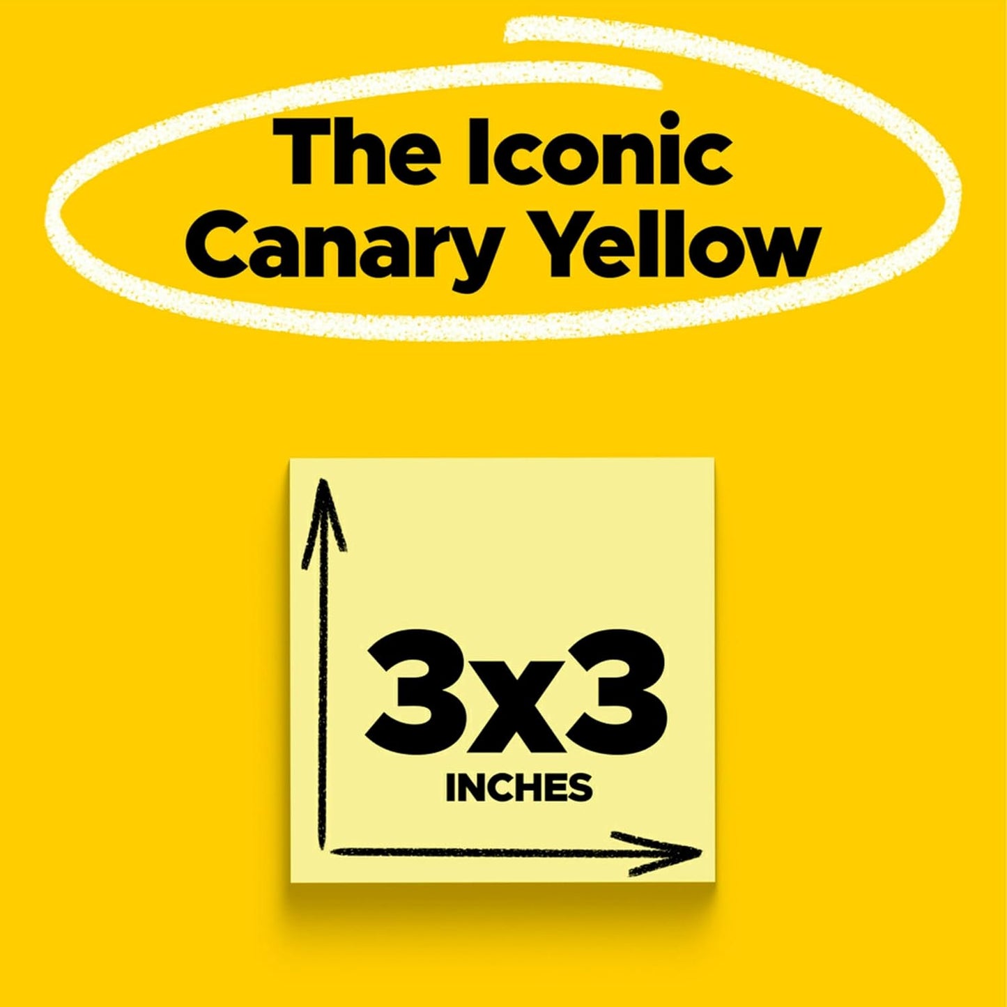 Post-it Notes, 3 x 3 in, The Iconic Canary Yellow Note, 18 Pads | School Supplies and Office Products