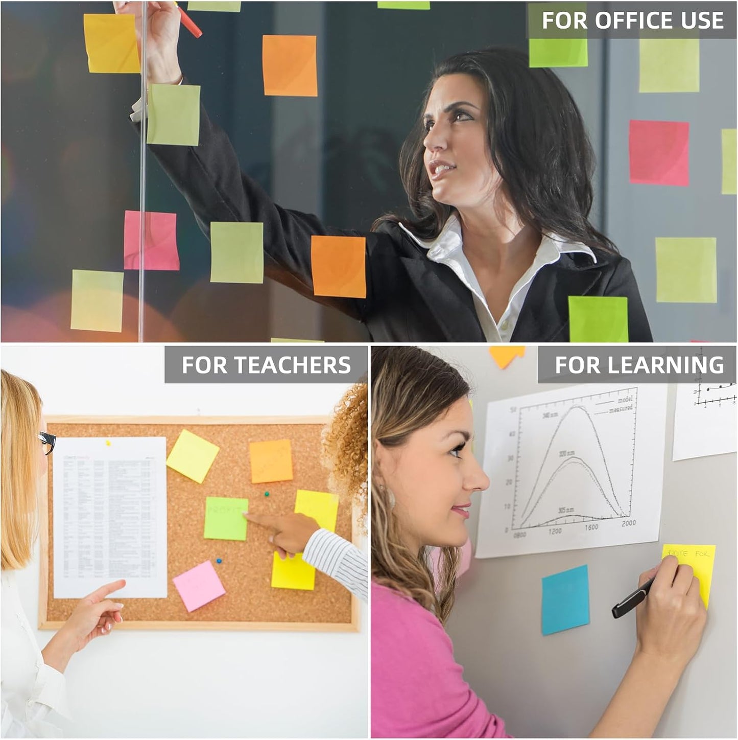 (24 Pads) Sticky Notes 3x3 Inches,Bright Colors Self-Stick Pads | Easy to Post for Home, Office, Notebook