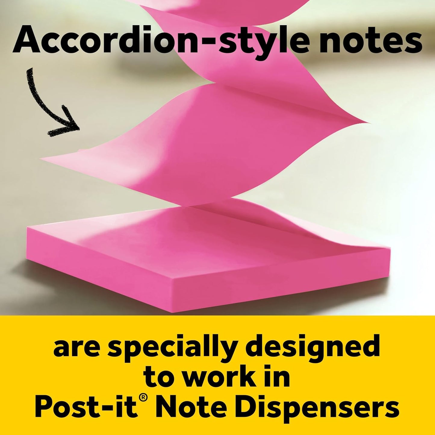 Post-it Note Dispenser, White Cat Design, 1 Dispenser, 1 Pad, 45 Sheets | Sticky Notes Holder for Desk, Classroom or Office Supplies