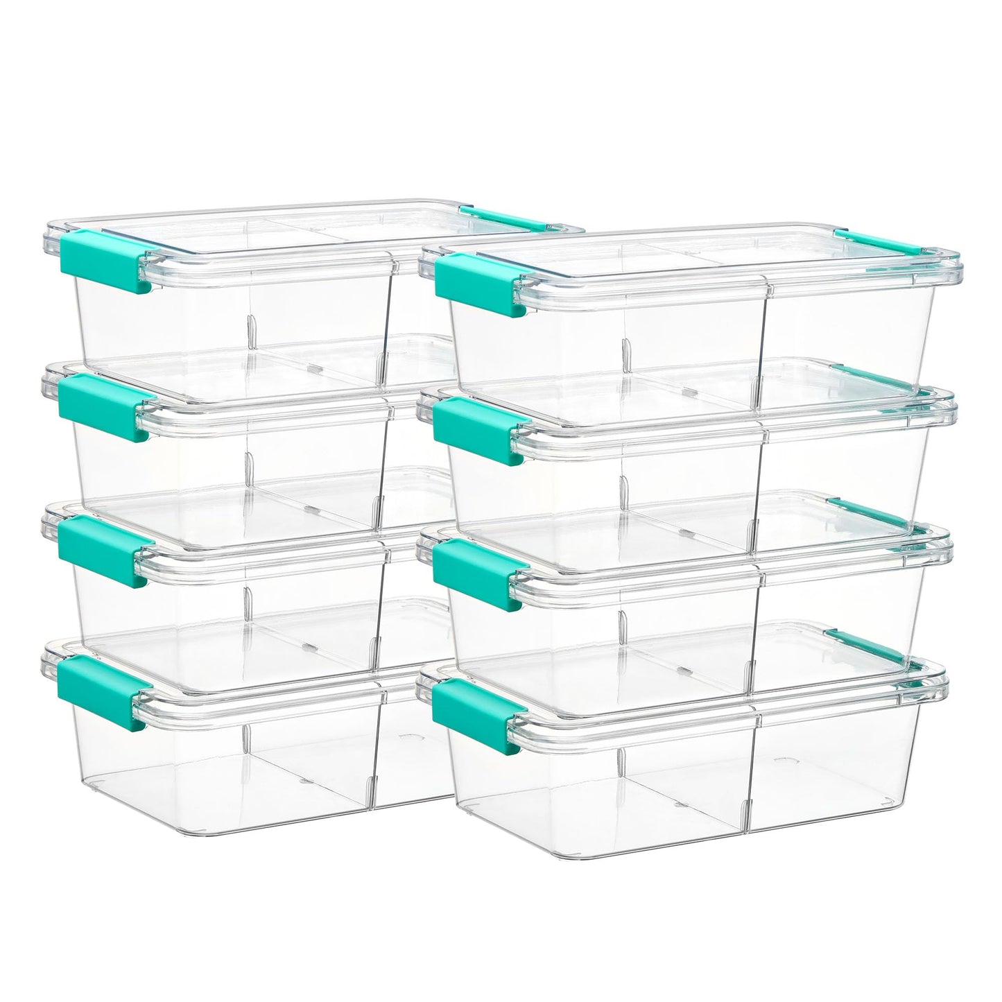 Vtopmart 4 Pack 6 Qt Plastic Storage Bins with Lids, Clear Sensory Bins | Stackable Containers for Organizing School & Office Supplies, Arts & Crafts Organizers and Storage for Home, Craft Room
