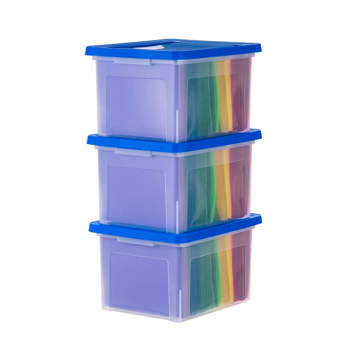 IRIS USA 35 Qt. Letter/Legal File Box with Latching Lid, Clear | Protect important documents, letter and legal files with secure storage for home offices, moving, and long-term organization