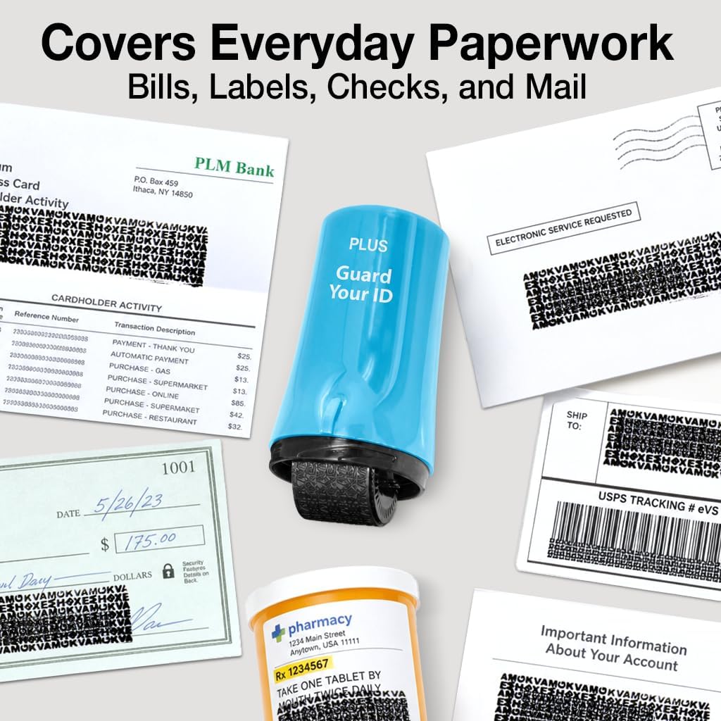 Guard Your ID Identity Theft Protection Roller Stamp, 3-Pack for Mail