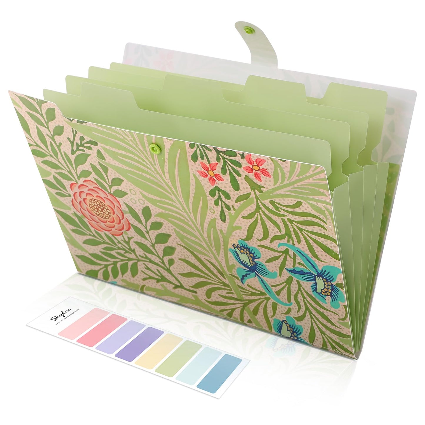 SKYDUE Expanding File Folder with 5 Pockets, Accordion File Organizer, Portable Receipt Paper Documents Organizer, Letter Size Filing Folder School Office Supplies, Apricot