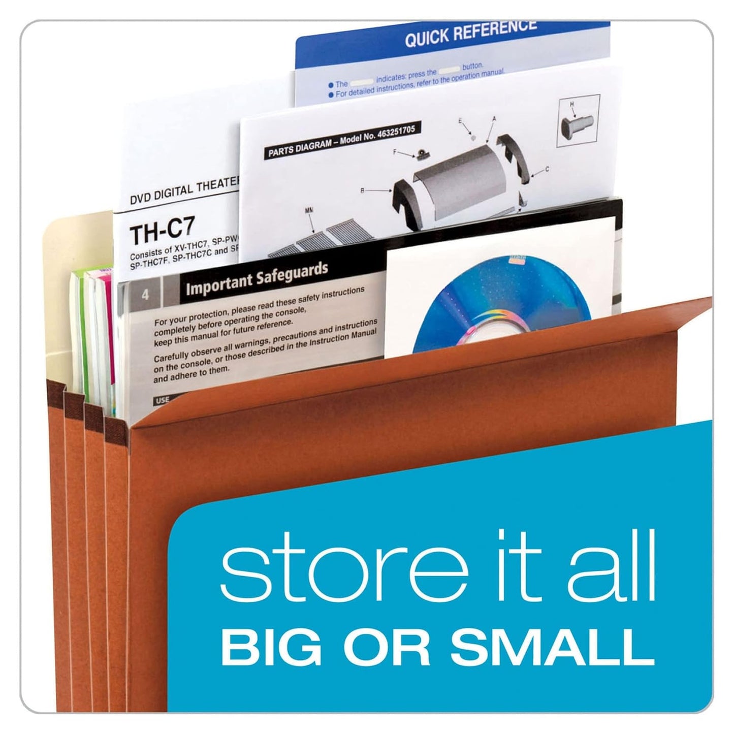 Pendaflex Expanding File Pockets, Letter Size, 5.25" Expansion, Reinforced with DuPont™ Tyvek® Material, Redrope, 10 per Box (1534G-OX)