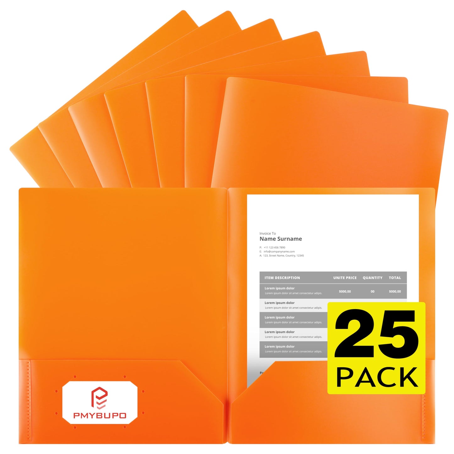 pmybupo 25 Pack Red 2 Pocket Folders Heavy-Duty Plastic Folders with Pockets,8.5x11 Document Folders for School and Office
