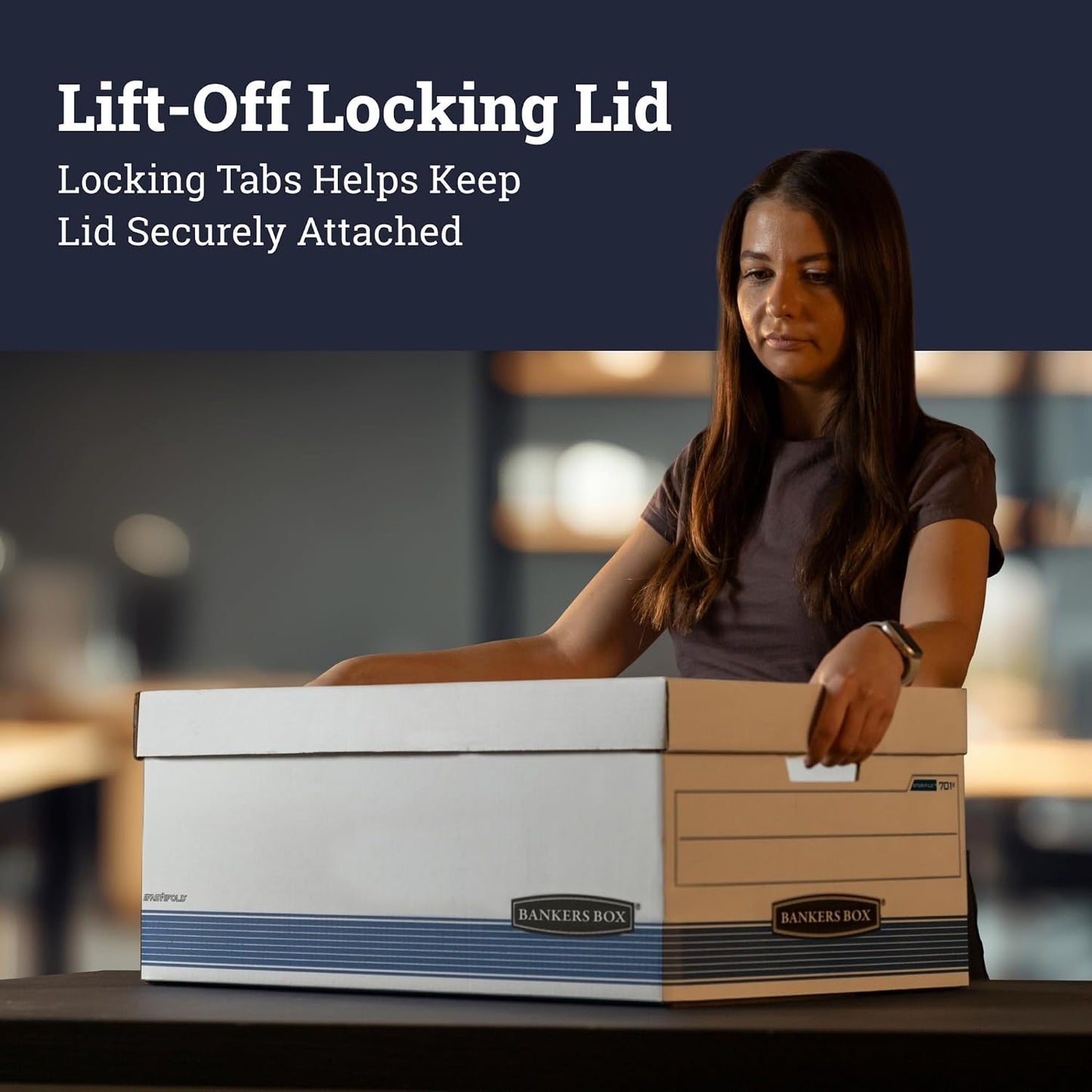 Bankers Box 12-Pack Medium-Duty File Storage Boxes, 24in Letter, FastFold | Speed through filing with FastFold setup, sturdy stacking, reinforced handles, and dependable document protection.