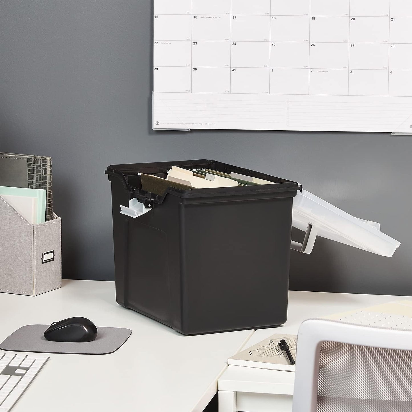 Staples File Folder Tote, Portable Filing Box for Letter Size Hanging Files
