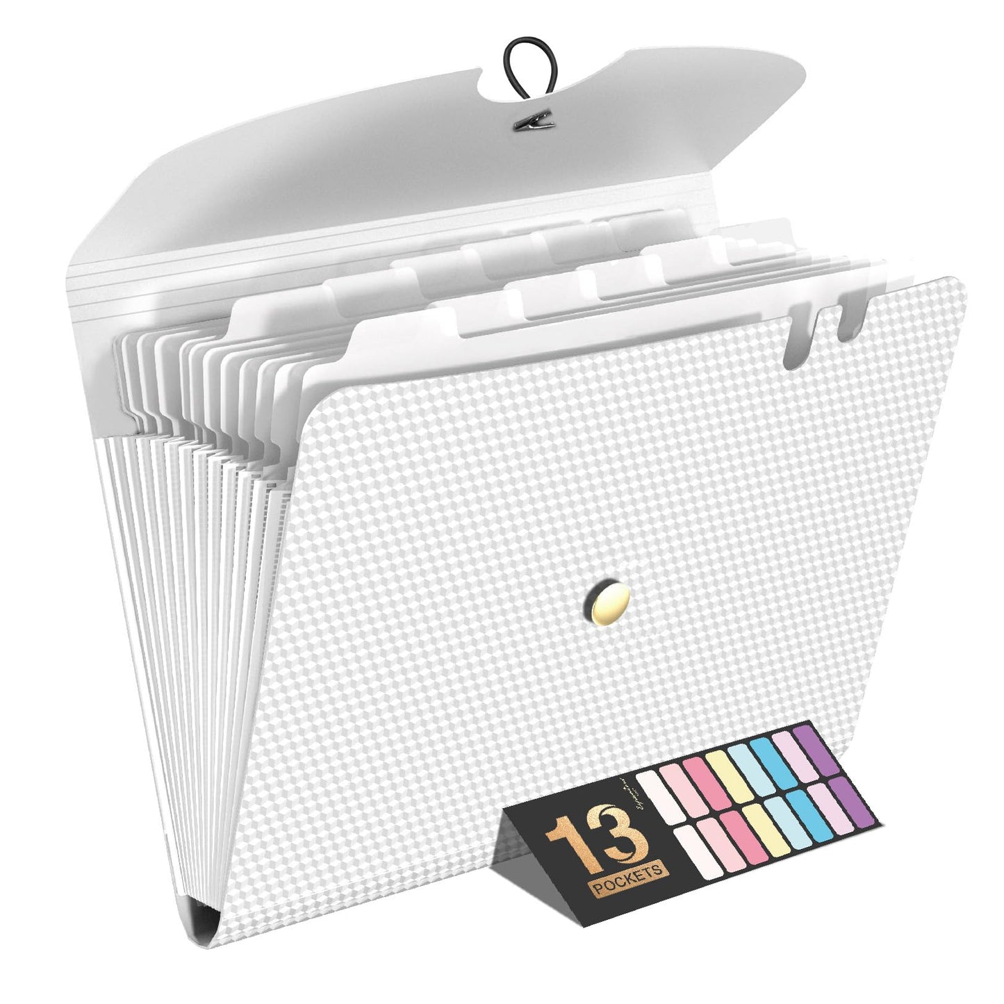Sooez Expanding File Folders, 13 Pocket Accordion File Organizer, Letter/A4 | Monthly Expandable File Folder for Documents with Labels, Portable Bill Receipt Organizer for School Office Supplies