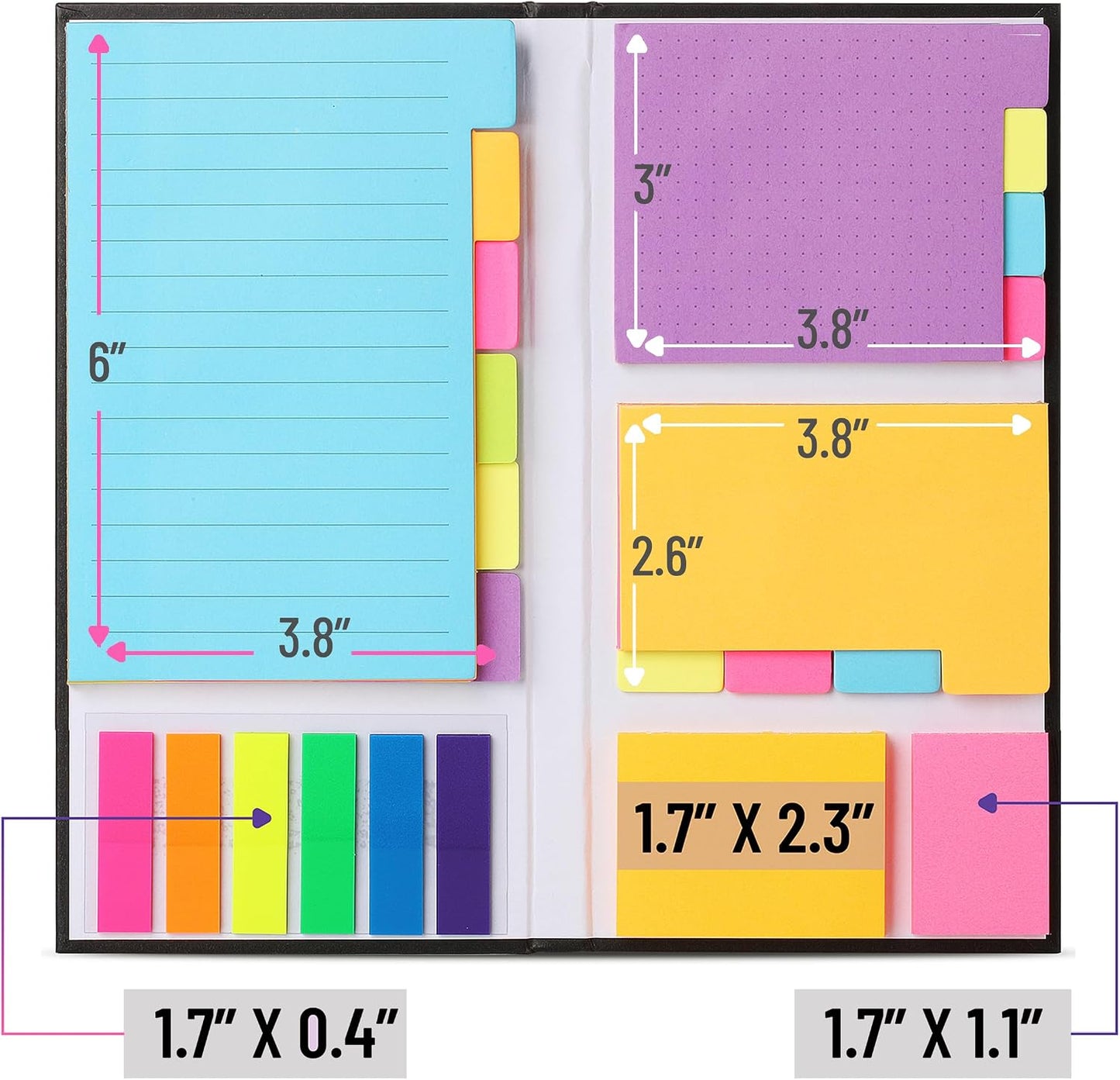 Mr. Pen- Sticky Notes Set, 410 Pack, Ruled, Dotted & Blank Notes | with 150 Index Tabs, Divider Sticky Pads for Bible Study, Office, School, Planning