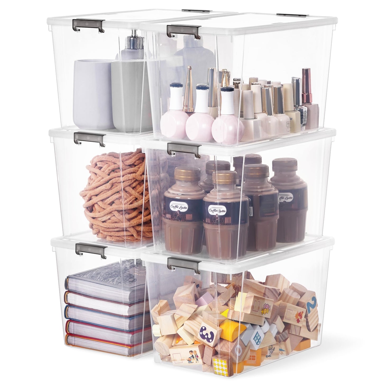 Citylife 10Packs 1.3Qt Small Storage Bins with Lids,Stackable Clear | Plastic Containers for Beads, Buttons, Sewing Supplies, Office Supplies and Small Toys
