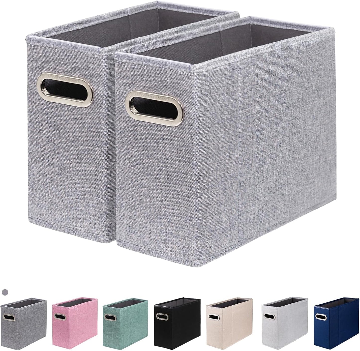 4 Packs Letter Size File Organizer, File Folders Organizer, Fabric Storage Box, Collapsible Paper Organizer with Metal Handle, Smooth PVC Rails, Only Box (Beige)
