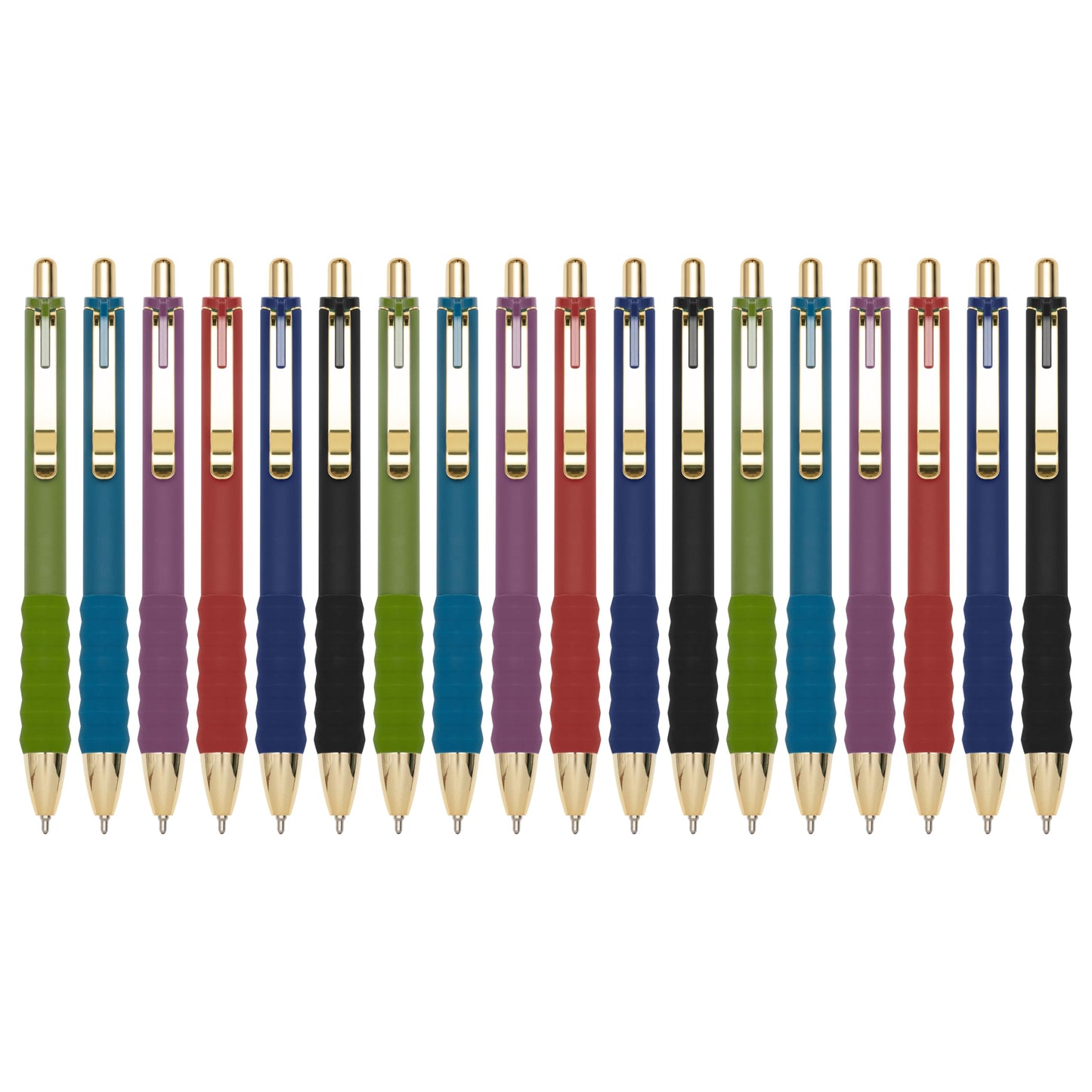Linbsunne Ballpoint Pens Black Medium Point 1mm Pen with Super Soft Grip Ball Point Pen for Men Women Retractable Pens (gold-12 pcs)