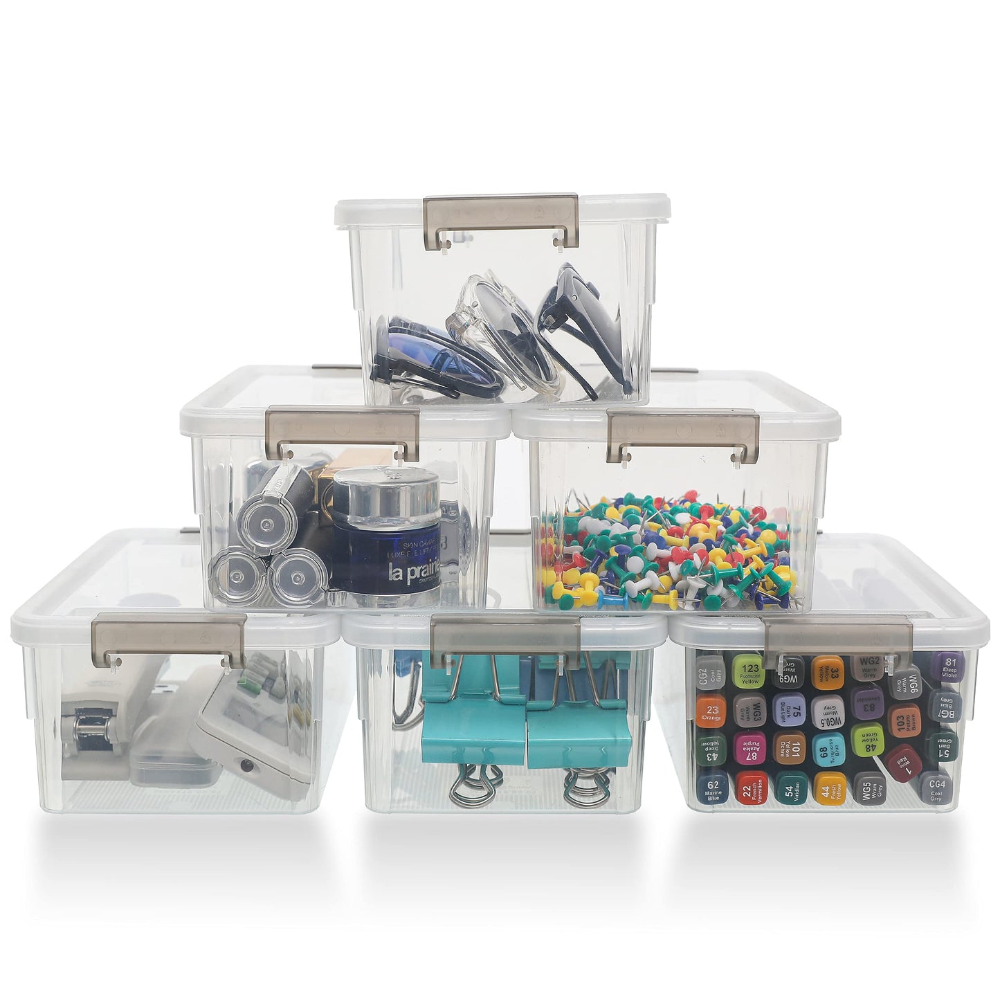 Citylife 10Packs 1.3Qt Small Storage Bins with Lids,Stackable Clear | Plastic Containers for Beads, Buttons, Sewing Supplies, Office Supplies and Small Toys