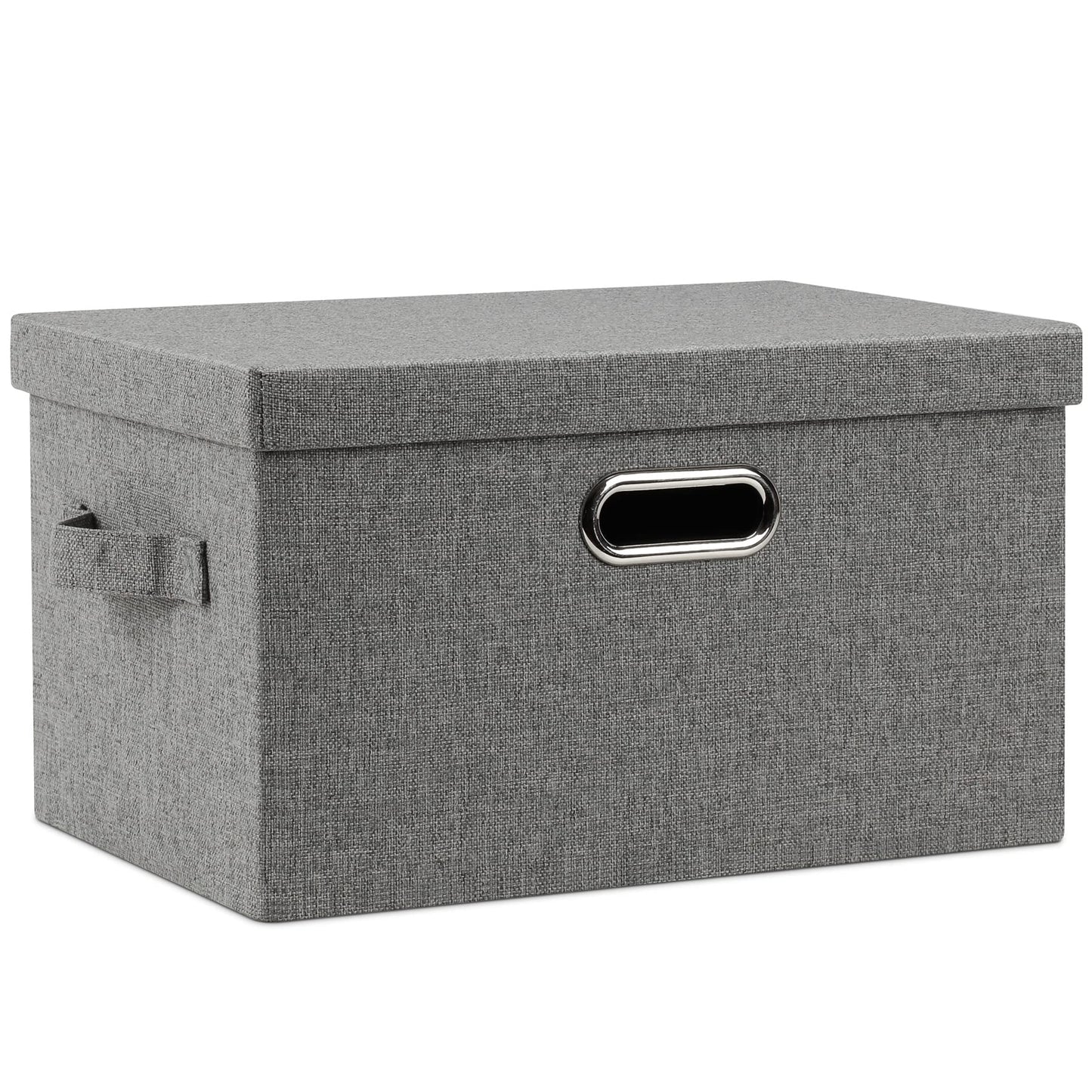Graciadeco Large Quart Collapsible Stackable Storage Bins with Lids, 3 Packs Beige Linen Fabric Closet Boxes with Lids, Storage Cube Baskets Container Organizers for Bedroom Office(16.6 x 11.7 x 10.8) | 36 Quart 3 Pack Beige Collapsible Stackable Linen Fa