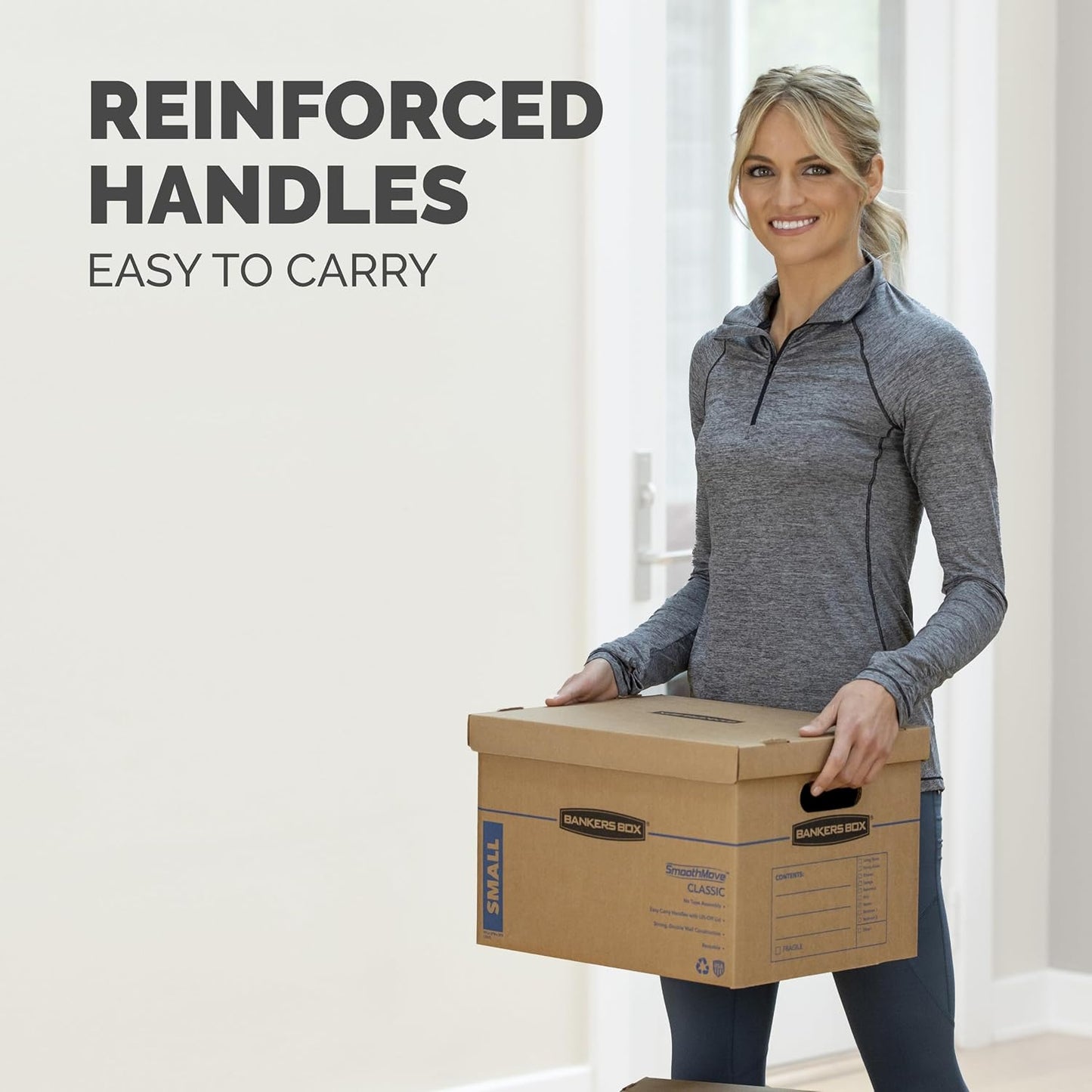 Bankers Box 8-Pack Medium Classic Moving Boxes with Reinforced Handles | Make packing faster with medium moving boxes that balance capacity, strength, and easy carrying.