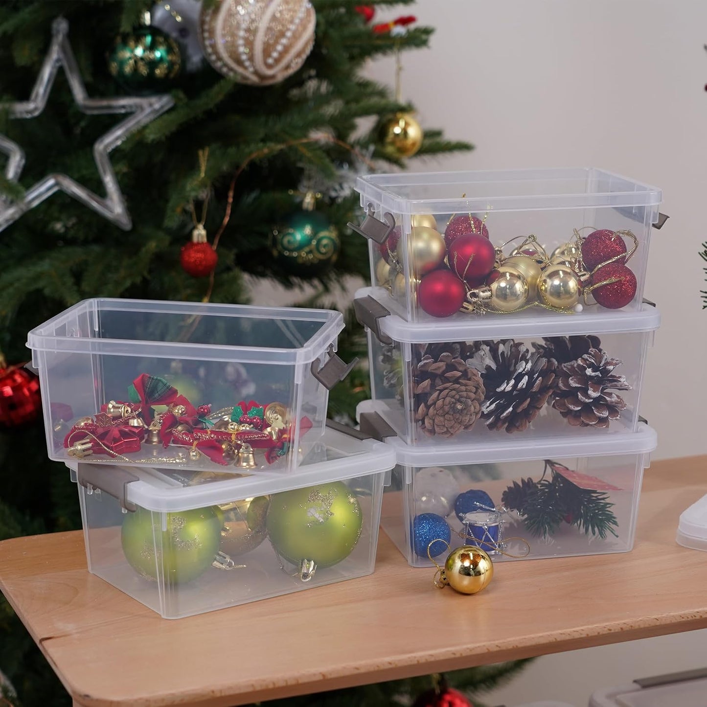 Citylife 10Packs 1.3Qt Small Storage Bins with Lids,Stackable Clear | Plastic Containers for Beads, Buttons, Sewing Supplies, Office Supplies and Small Toys