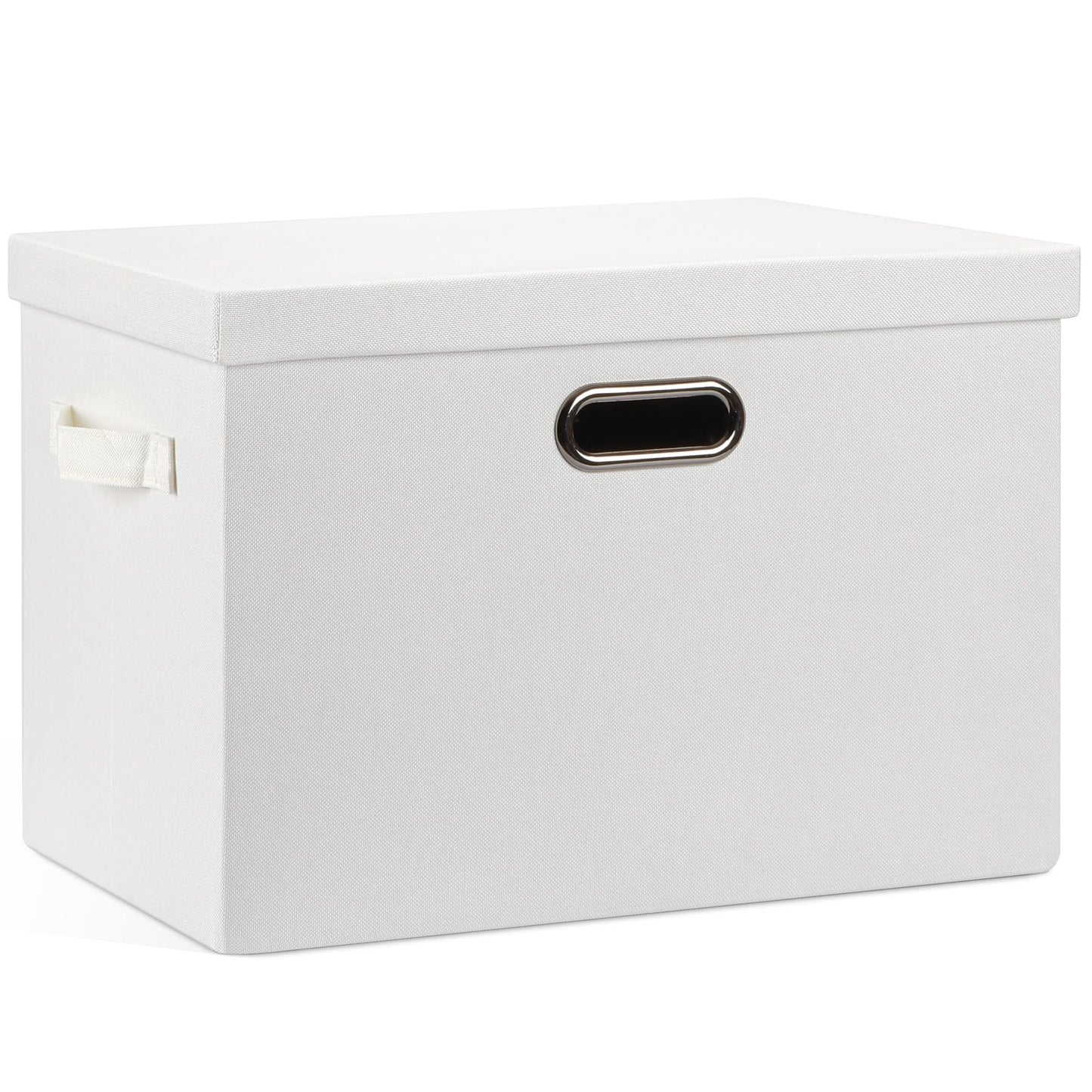 Graciadeco Large Quart Collapsible Stackable Storage Bins with Lids, 3 Packs Beige Linen Fabric Closet Boxes with Lids, Storage Cube Baskets Container Organizers for Bedroom Office(16.6 x 11.7 x 10.8) | 36 Quart 3 Pack Beige Collapsible Stackable Linen Fa