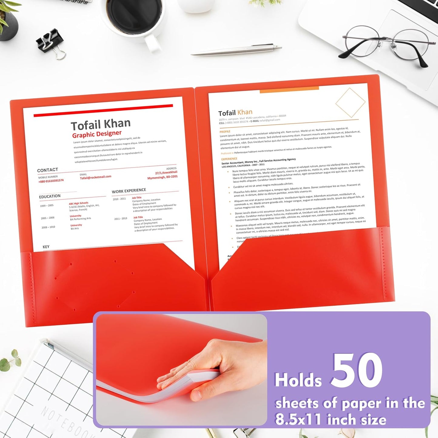 pmybupo 25 Pack Red 2 Pocket Folders Heavy-Duty Plastic Folders with Pockets,8.5x11 Document Folders for School and Office