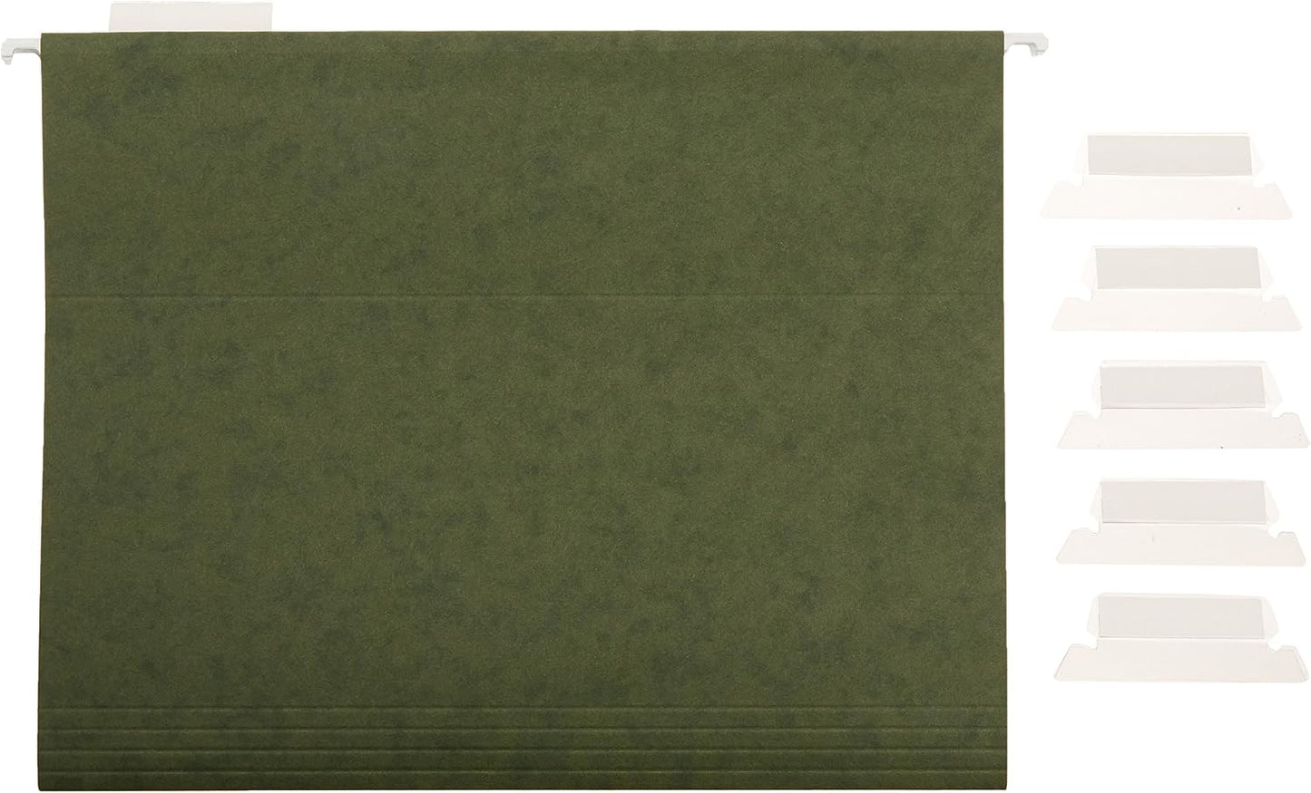 Amazon Basics Hanging File Folders with Adjustable Tabs, Sturdy Expandable Document Organizer, Letter Size 8.5x11 inch, Green, 25-Pack