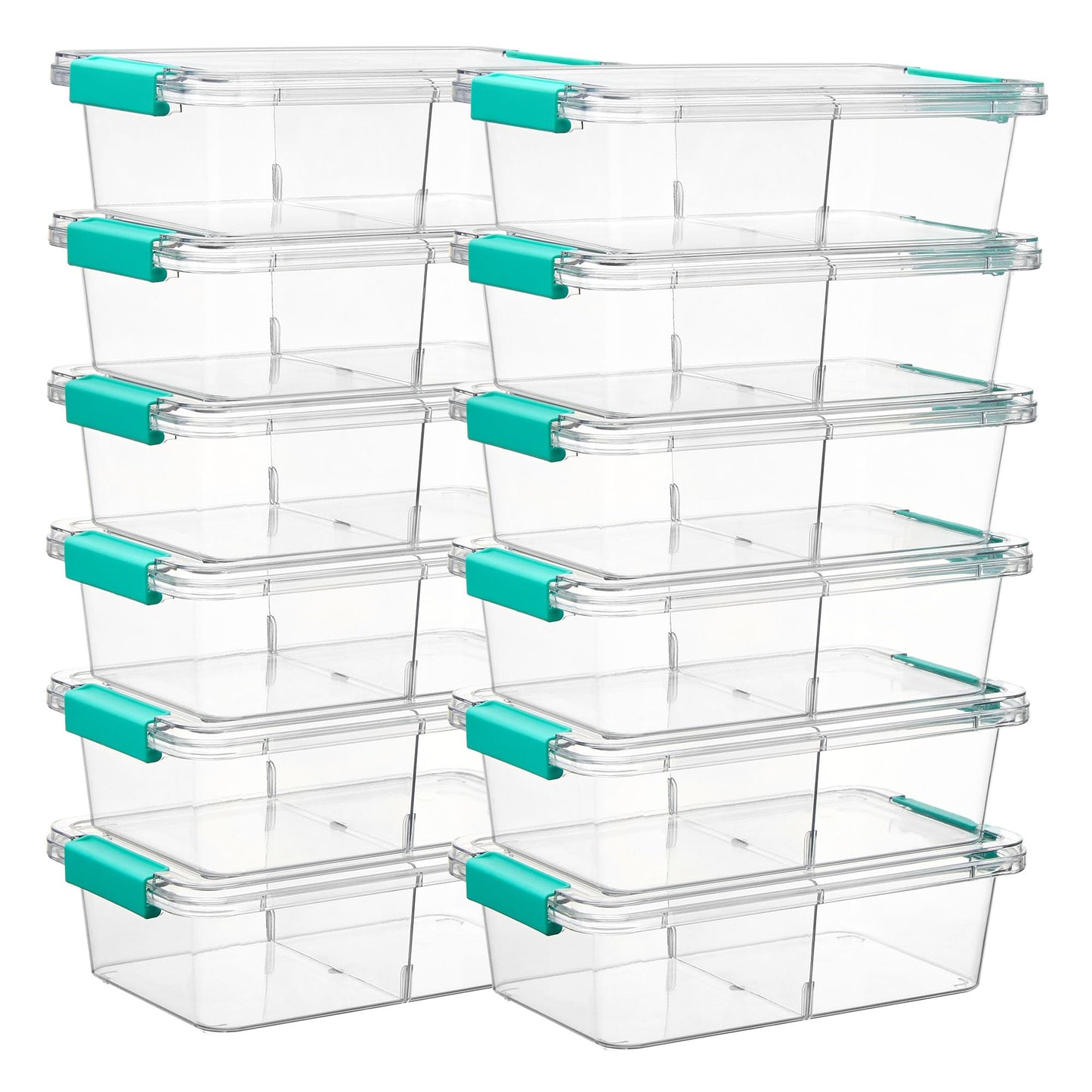 Vtopmart 4 Pack 6 Qt Plastic Storage Bins with Lids, Clear Sensory Bins | Stackable Containers for Organizing School & Office Supplies, Arts & Crafts Organizers and Storage for Home, Craft Room