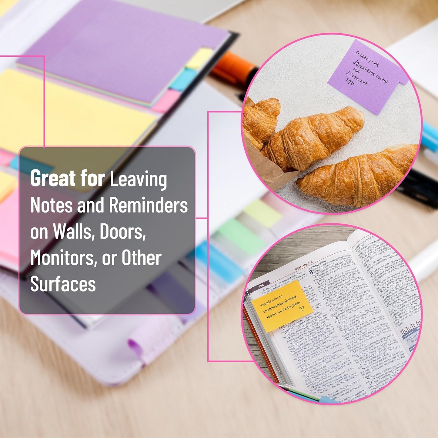 Mr. Pen- Sticky Notes Set, 410 Pack, Ruled, Dotted & Blank Notes | with 150 Index Tabs, Divider Sticky Pads for Bible Study, Office, School, Planning